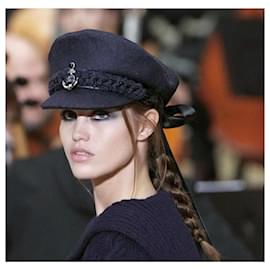 Chanel-Chanel Paris Hamburg Tweed Cap Hat-Black
