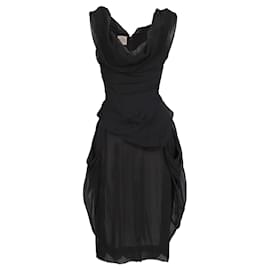 Vivienne Westwood-Vivienne Westwood Ruched Two-Piece Chiffon Set-Black