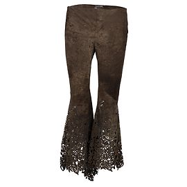 Roberto Cavalli Calça de couro com corte a laser Roberto Cavalli Marrom