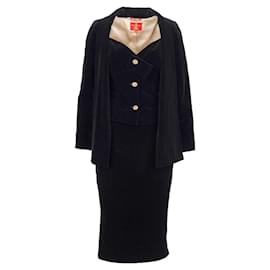 Vivienne Westwood-Vivienne Westwood costume en velours noir label rouge-Noir
