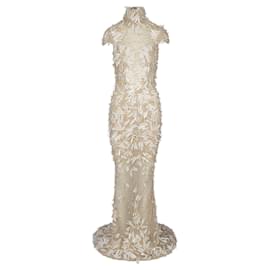Zuhair Murad-Zuhair Murad Haute Couture Embellished Paillettes Gown-White