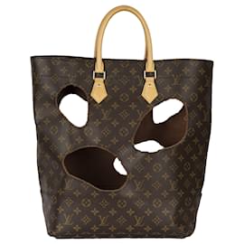 Louis Vuitton-Louis Vuitton Louis Vuitton X Comme Des Garçons Burned Holes Monogram Tote Bag--Brown