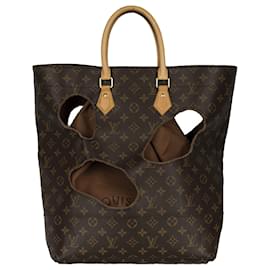 Louis Vuitton-Louis Vuitton Louis Vuitton X Comme Des Garçons Burned Holes Monogram Tote Bag--Brown