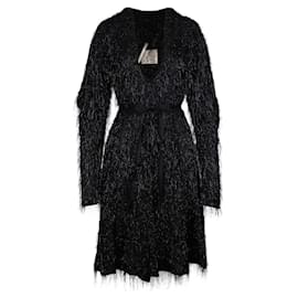 Vivienne Westwood-Vivienne Westwood Abito nero con frange glitterate-Nero