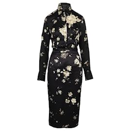 Vivienne Westwood-Vivienne Westwood Falda negra con estampado de flores y traje de top-Otro