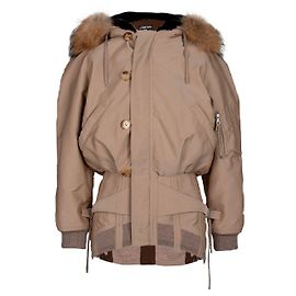 Jean Paul Gaultier Puffer Corset Coat Beige