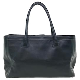 Chanel-CHANEL Turn Lock Shoulder Bag Leather Blue CC Auth 33945-Blue