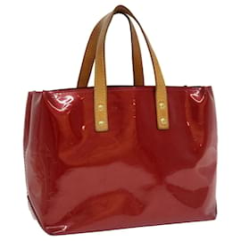 Louis Vuitton-LOUIS VUITTON Monogram Vernis Reade MM Hand Bag Red M91086 LV Auth 33843-Red