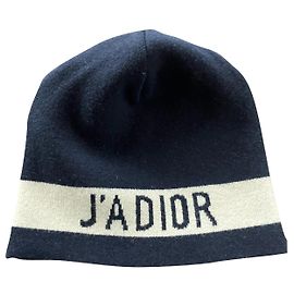 Dior Cashmere Beanie Hat Navy Blue Navy blue