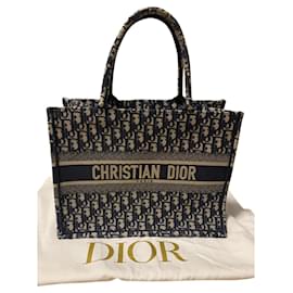 Christian Dior-Dior bolsa tote livro média-Azul marinho