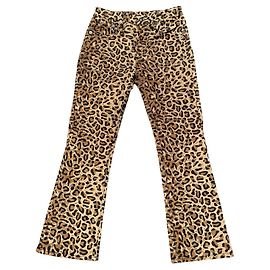 Jeans Bootcut R13 Pana Beige Estampado Leopardo Negro Beige