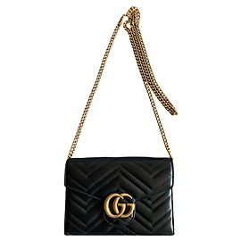 Gucci Mini borsa con catena GG Marmont Nero