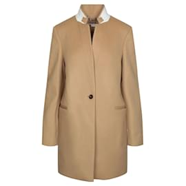 Stella Mc Cartney-Stella McCartney Fleur Felt-Collar Wool Blazer-Brown