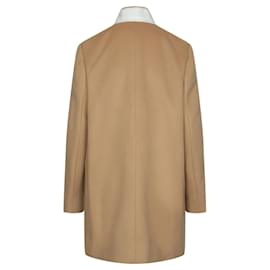 Stella Mc Cartney-Stella McCartney Fleur Felt-Collar Wool Blazer-Brown