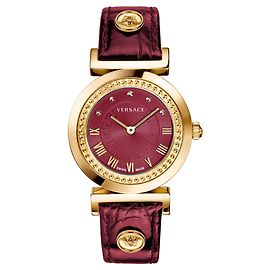 Relógio Versace Vanity Couro Dourado Metálico