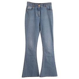 Balmain Jeans Flared em jeans de algodão azul Azul