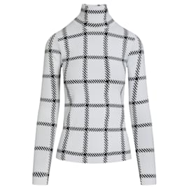 Stella Mc Cartney Stella McCartney Rollkragenpullover mit Karomuster Weiß