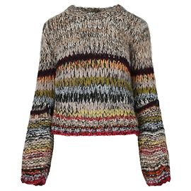 Stella Mc Cartney Stella McCartney Mehrfarbiger Pullover mit Knopfärmeln Mehrfarben
