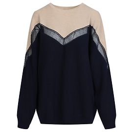 Stella Mc Cartney Stella McCartney Zweifarbiger Chevron-Strickpullover Mehrfarben