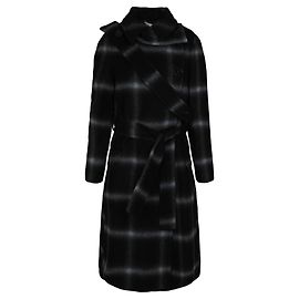 Stella Mc Cartney Stella McCartney Sophia Karierter Wollmantel Schwarz