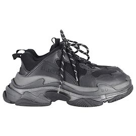 Balenciaga Baskets Triple S en Polyuréthane Noir Noir