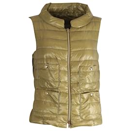Herno-Herno Down Vest with Pockets in Green Polyamide-Green,Olive green