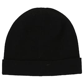 Givenchy-Givenchy Embroidered Logo Cashmere Beanie-Black
