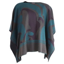 Escada Printed Poncho in Multicolor Wool  Other
