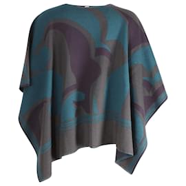 Escada-Poncho Estampado Escada em Lã Multicolor-Outro