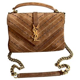 Saint Laurent College Monogram medium shoulder bag Brown
