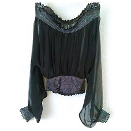 Dolce & Gabbana DOLCE&GABBANA BLUSA IN SETA NERA Nero