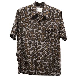 Camisa de manga curta com estampa de leopardo Nanushka em algodão multicolorido Outro