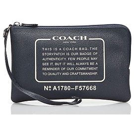 coach Pochette en cuir noir Noir