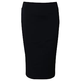 Thierry Mugler-Mugler Fitted Pencil Skirt in Black Viscose-Black