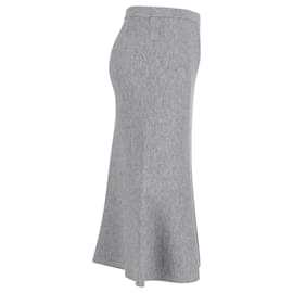 Iris & Ink-Iris & Ink Knit Flared Skirt in Gray Wool-Grey