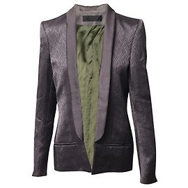 Blazer Haider Ackermann Chevron Estampado em Lã Roxo Profundo Roxo