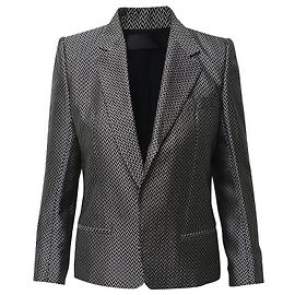 Haider Ackermann Chevron-Print-Blazer aus weißer und schwarzer Seide Andere