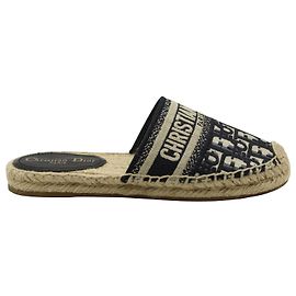 Ciabatte Espadrillas Dior Granville Oblique in cotone blu navy Blu Blu navy