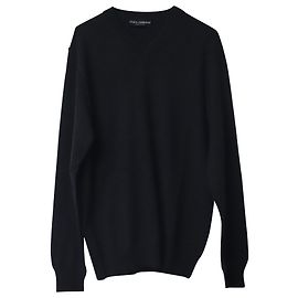 Dolce & Gabbana Pullover mit V-Ausschnitt aus schwarzem Kaschmir Schwarz
