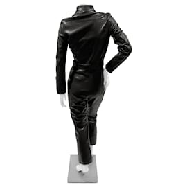 Christian Dior-9K$ New Runway Leather Jumpuit-Black