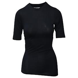 Jacquemus-Camiseta Jacquemus Souk de jersey de algodón fruncido en lyocell negro-Negro