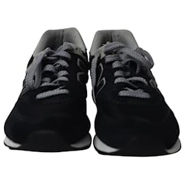 New Balance-New Balance 574 Core Sneakers in Black Suede-Black