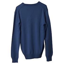Dolce & Gabbana Pullover mit V-Ausschnitt aus blauem Kaschmir Blau