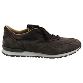 Tod's-Tod's Low Top Sneakers in Brown Suede -Brown