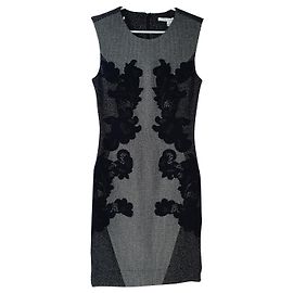 Vestido Diane Von Furstenberg Cinza de Lã e Nylon Cinza
