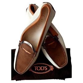Tod's Leather Loafers Eggshell Bronze Caramel Copper Eggshell Bronze Caramel Copper