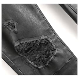 J Brand-J Brand distressed leather jeans-Black