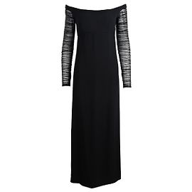 Gianfranco Ferré Schulterfreies langes Kleid Schwarz