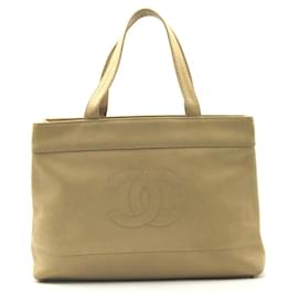 Chanel-Chanel Timeless Caviar Tote Bag-Beige