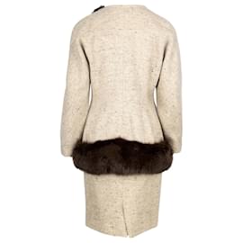 Autre Marque-Conjunto de jaqueta e saia de lã Mimmina-Bege